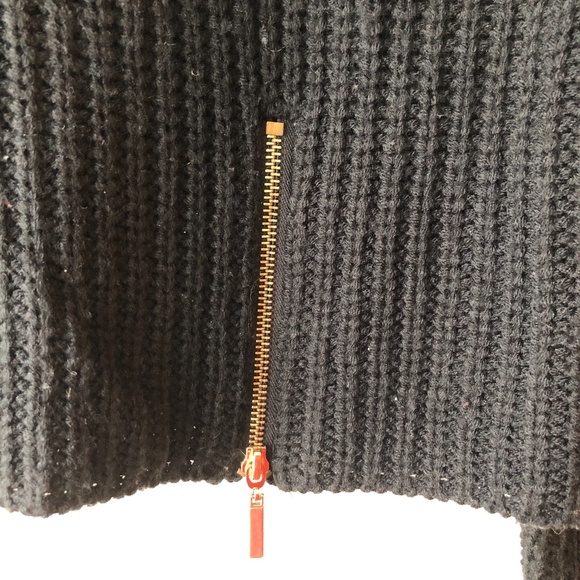 Material Girl Black Turtle Neck Cropped Sweater - Picture 3 of 5